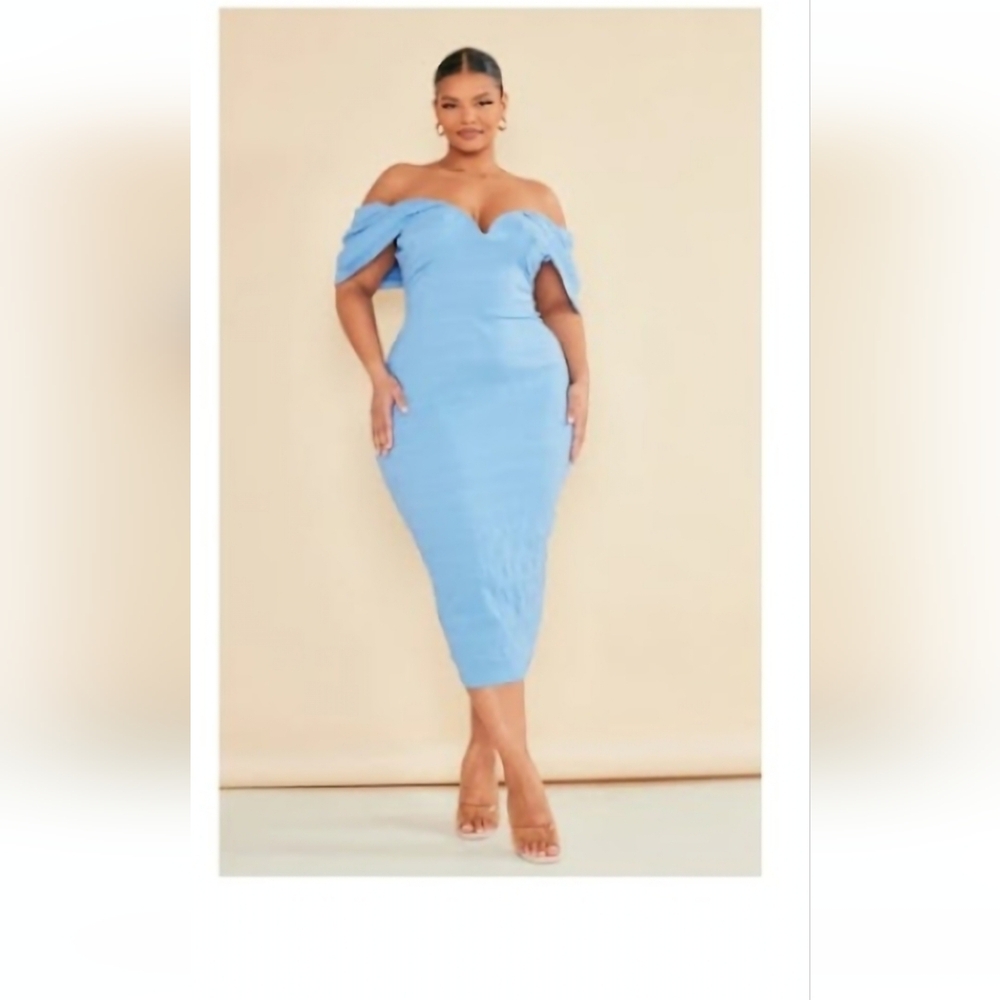 Plus Size Textured Bardot Mini